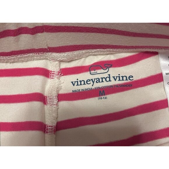 NWT Vineyard Vines Girls' Everyday Bike Short Cranberry Stripe Size Medium 10-12 - Picture 2 of 11
